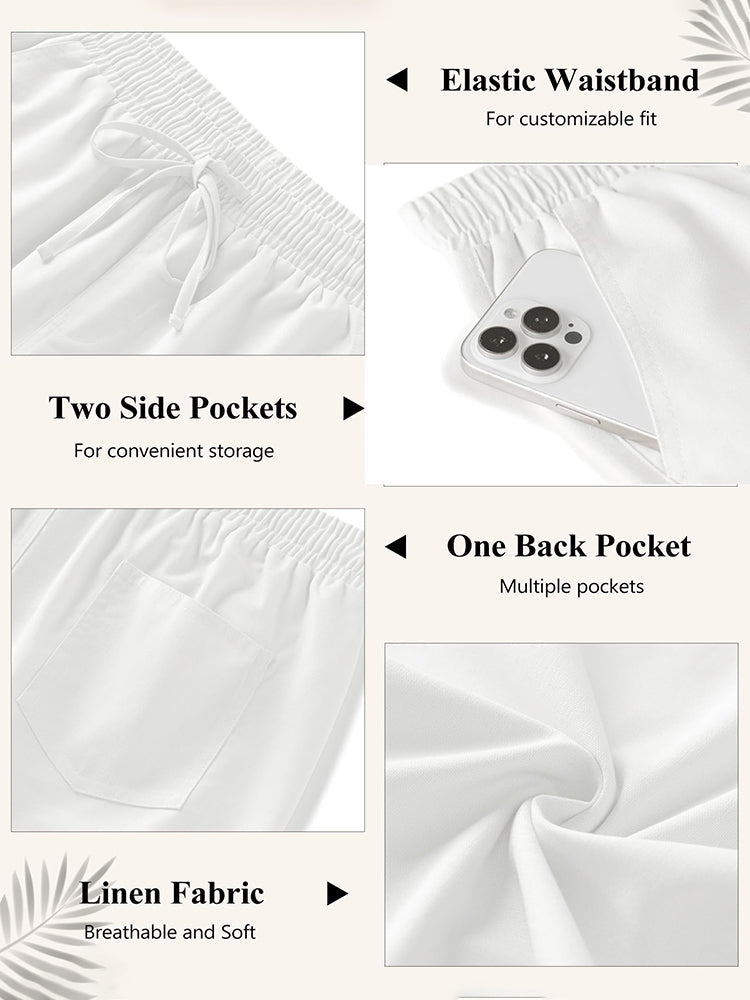 Casual Linen Blend Vacation Yoga Pants (US Only)
