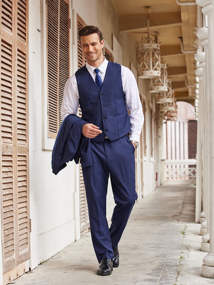 Solid Blazer Jacket Vest Pants Suits (US Only)