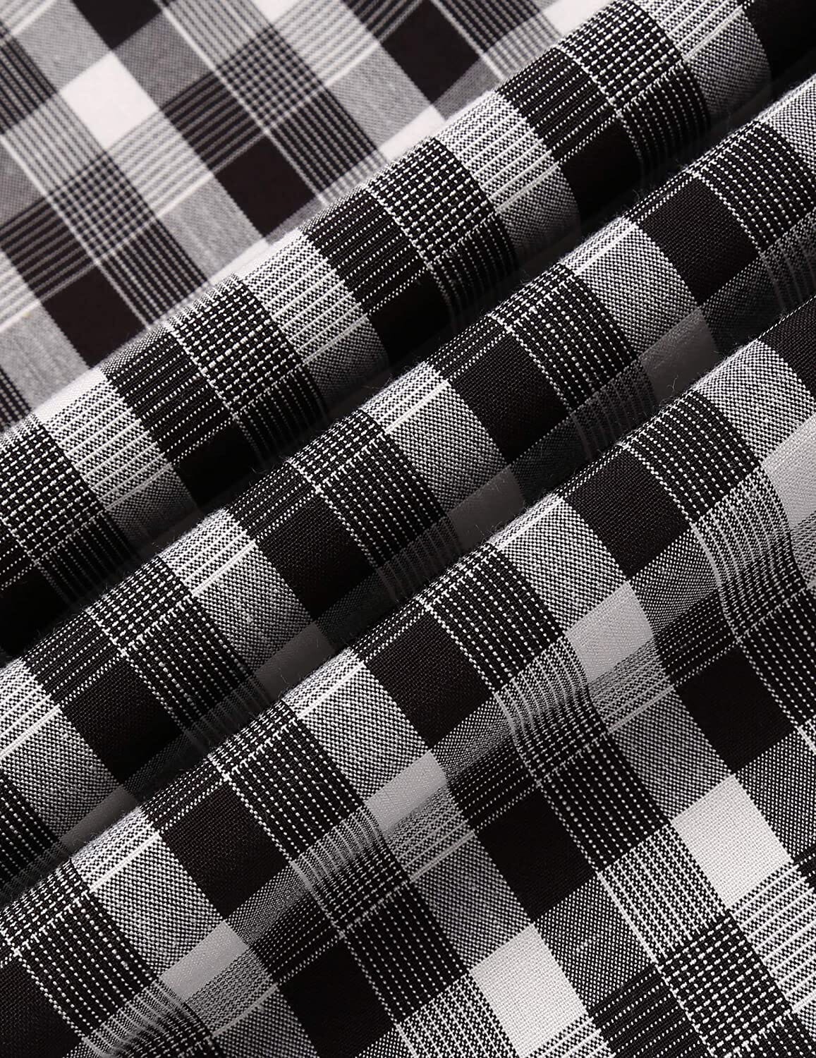 Classic Short Sleeve Plaid Cotton Shirts with Pocket (US Only)