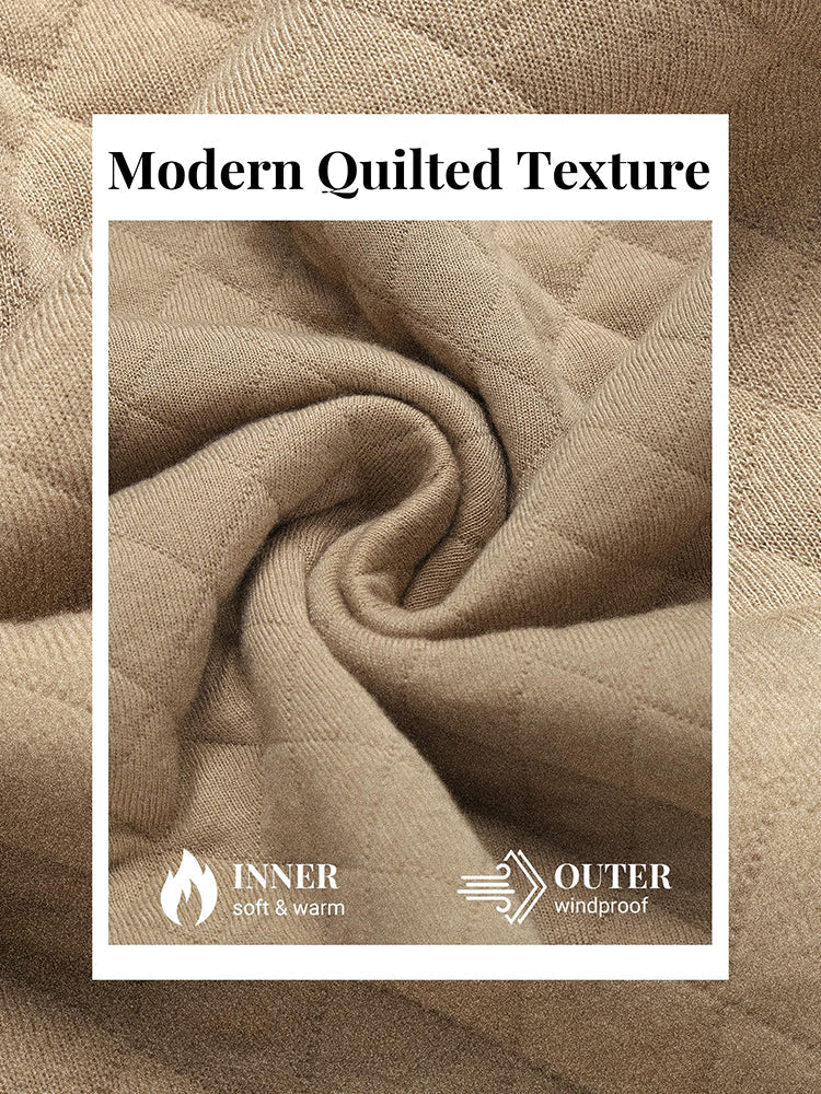 Trendy Quarter Zip Pullover Quilted Sweatshirt (US Only)