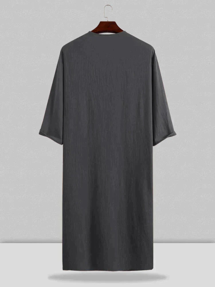 Long Cotton Linen Style Slit Shirt