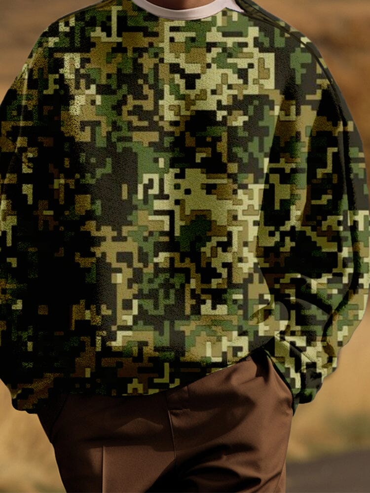 Classic Camo Sweatshirt with Shoulder Zip