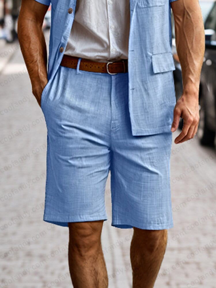 Lightweight 100% Cotton Blazer Shorts Set