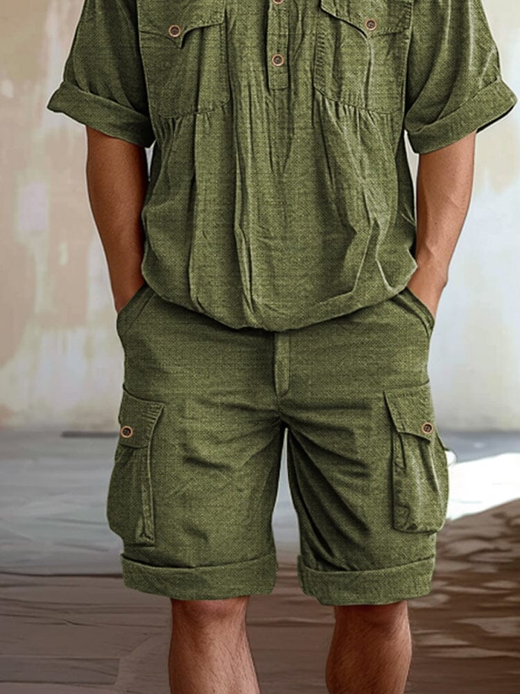 Utility 100% Cotton Hooded T-shirt Set