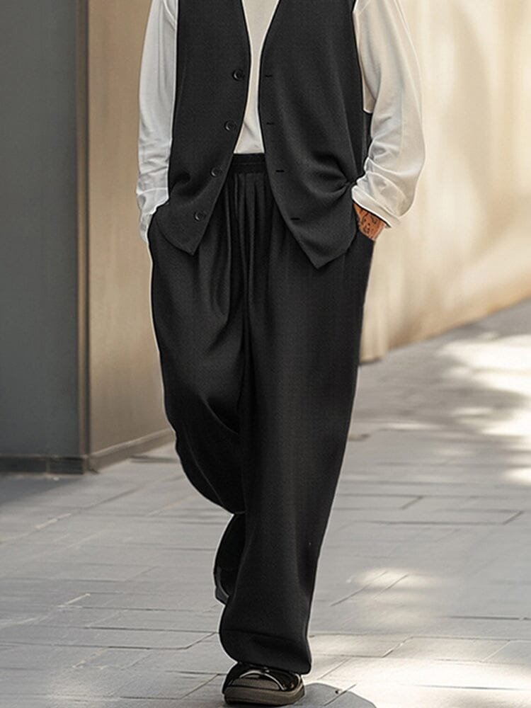 Effortless Fake 2-Piece Top Pants Set