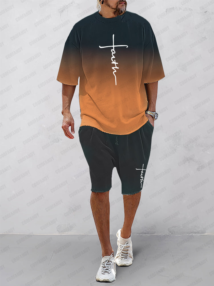 Creative Trendy T-Shirt Shorts Set