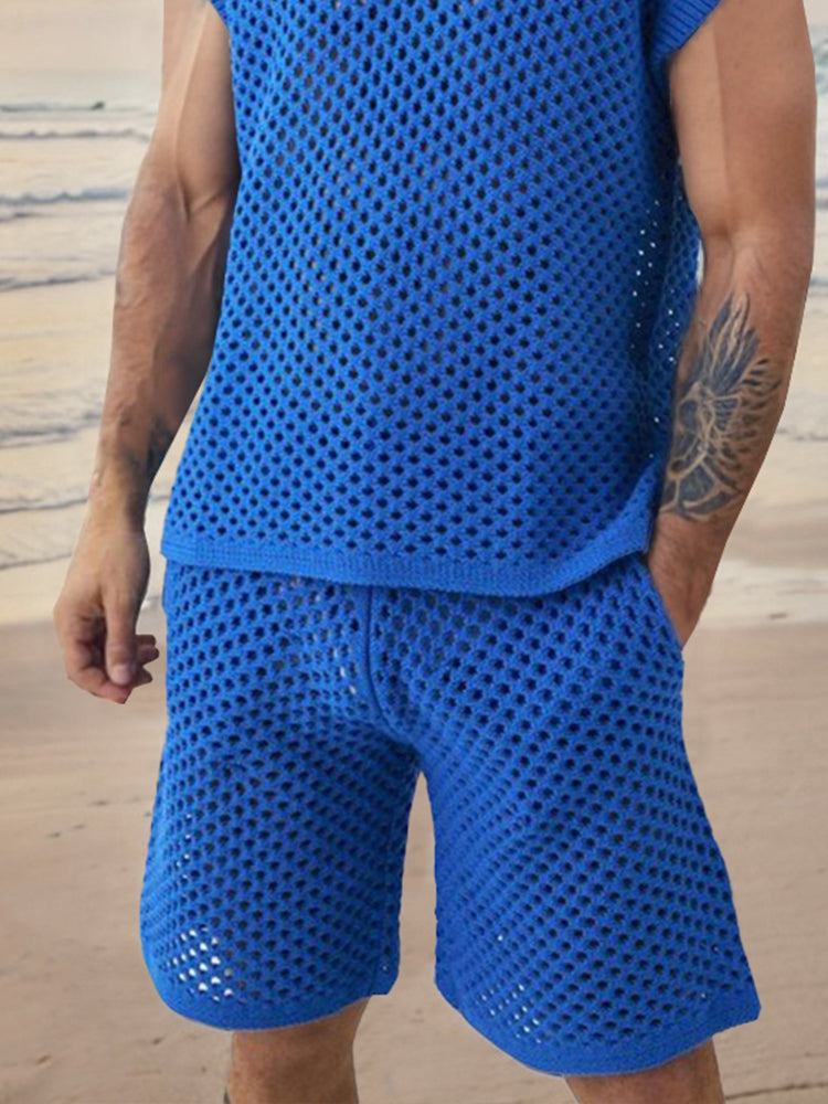 Breathable Mesh Knit Casual Set