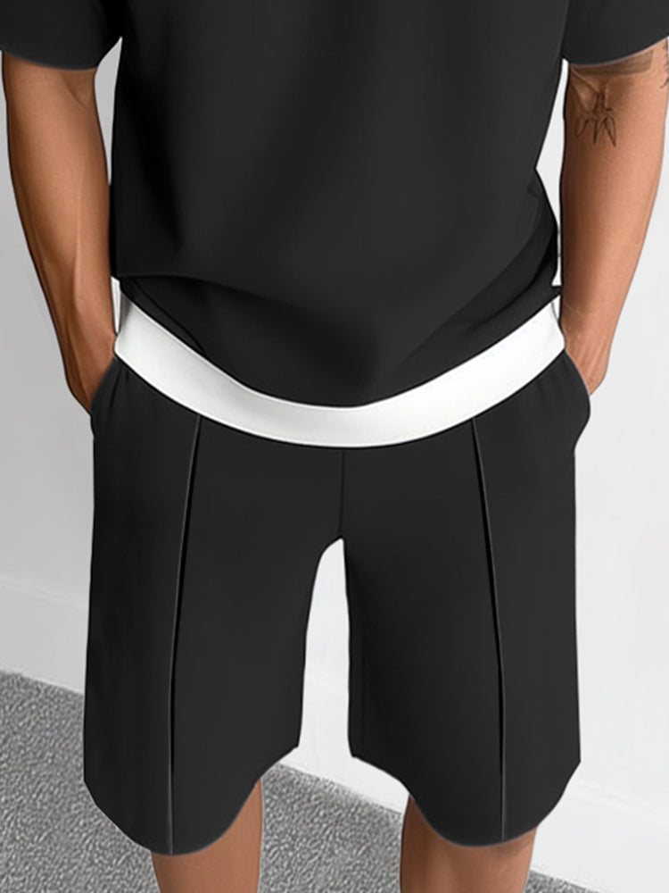 Minimalist Color Block Casual Set