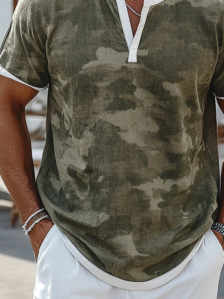 Summer Casual Camouflage Print Top