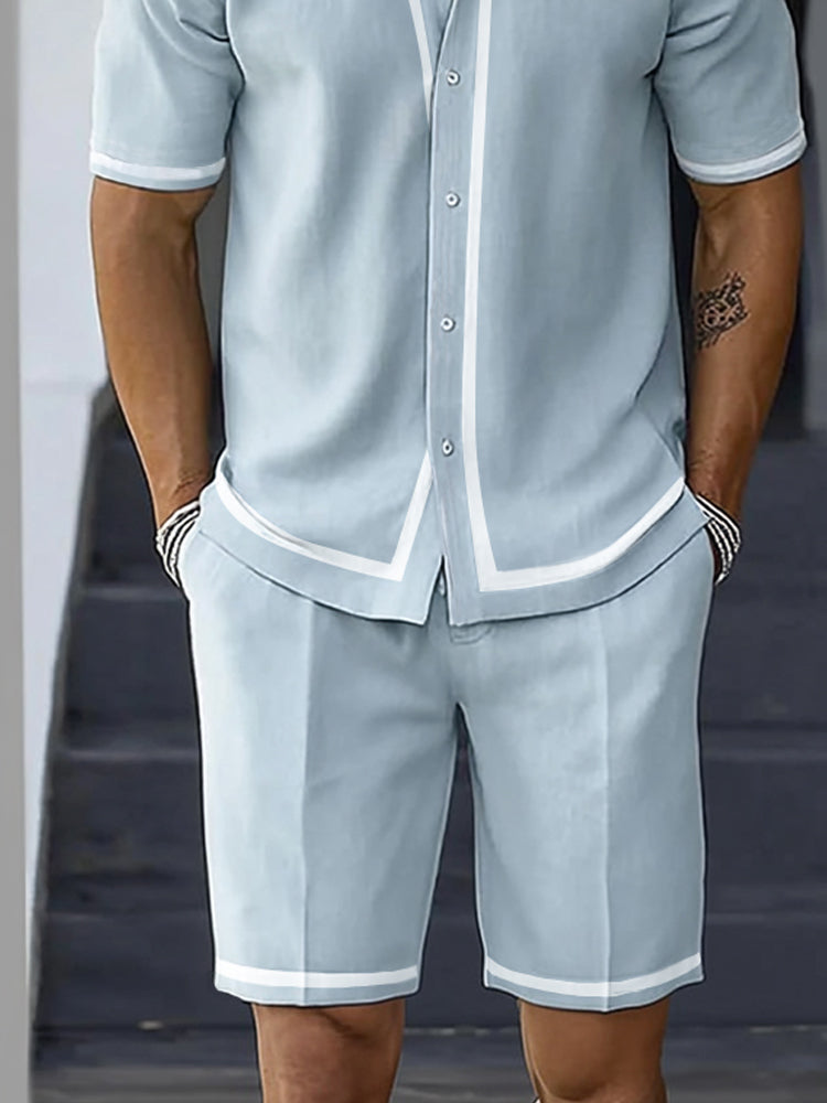 Versatile Comfort Fit Shirt Shorts Set