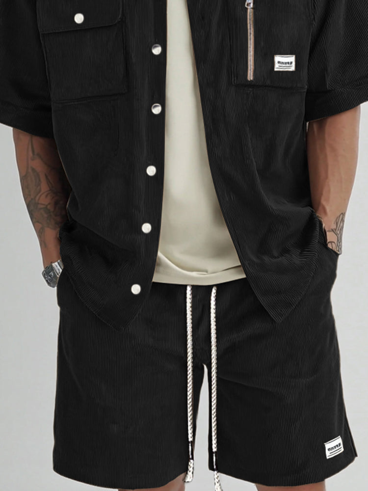 Cargo Style Corduroy Shirt Set