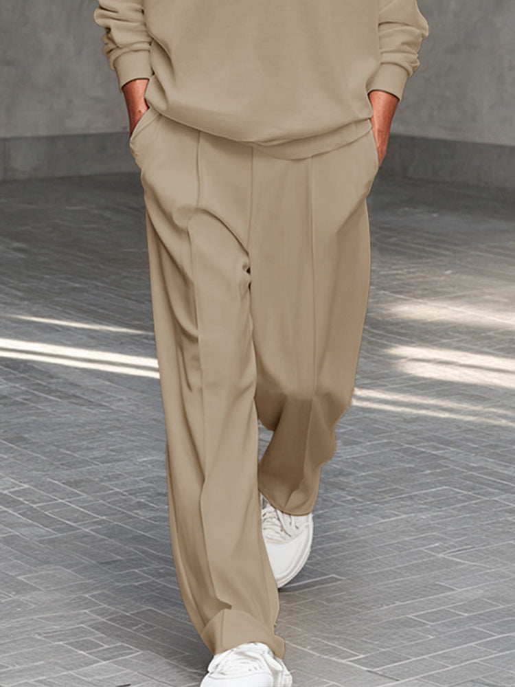 Casual Clean Style Sweatshirt Pants Set