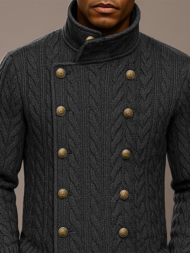 Casual Double Breasted Turtleneck Sweater