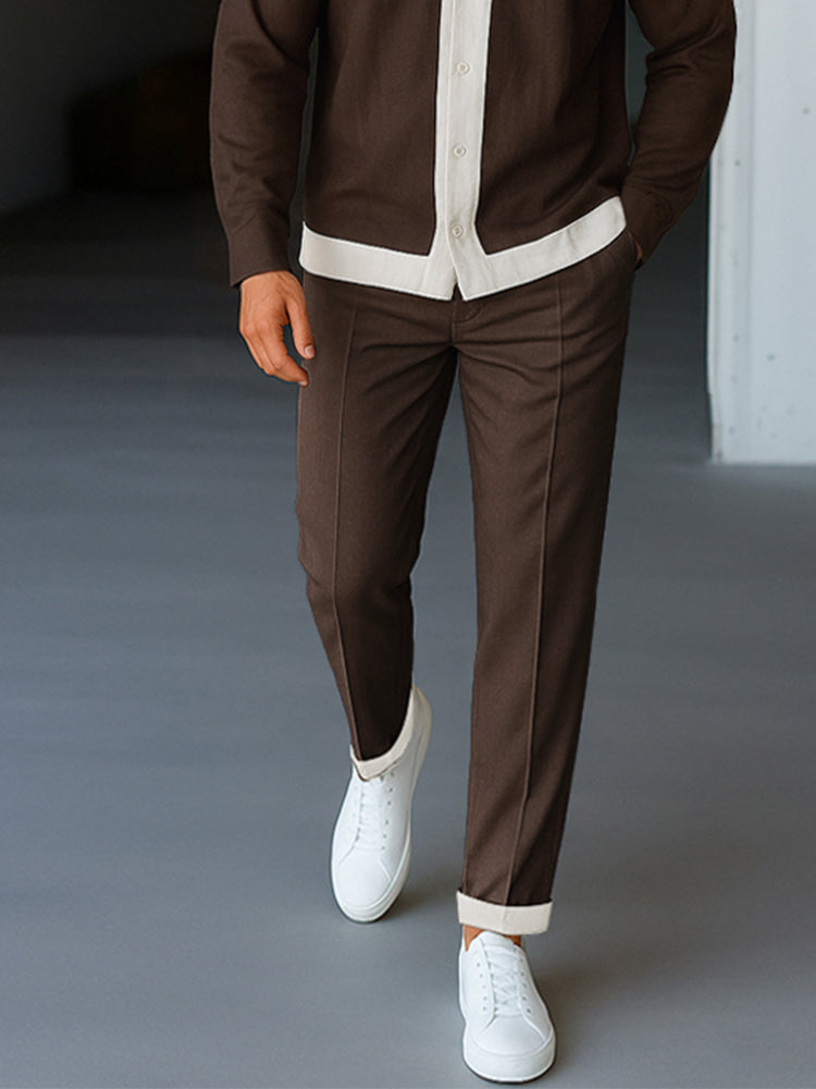 Everyday Casual Color Block Matching Set