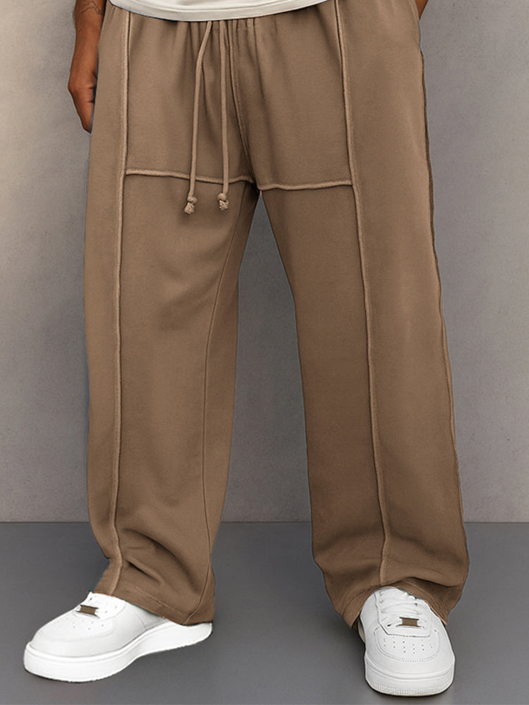 Casual Seam Detail Straight Leg Pants