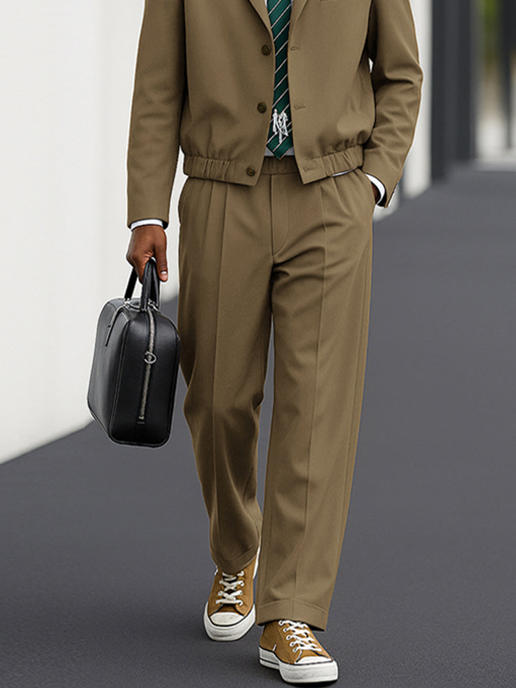 Casual Business Style Jacket Pants Set