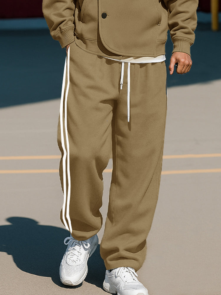 Sporty Street Style Hooded Jacket Set