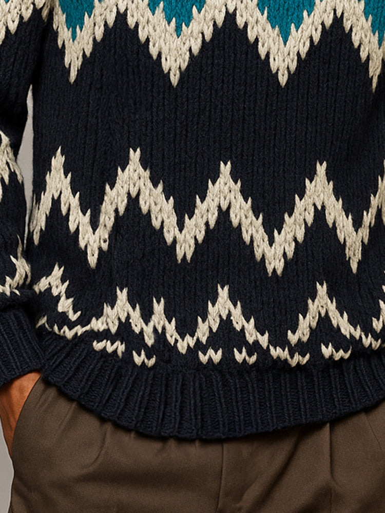 Trendy Comfort Hooded Jacquard Sweater