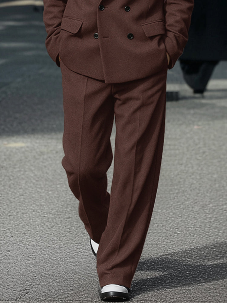 Comfort Luxury Plush Collar Blazer Pants Set