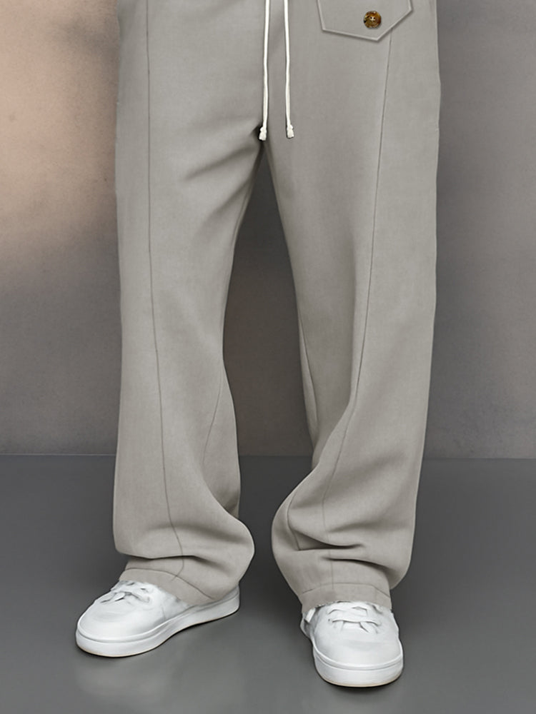 Premium Suede Elastic Waist Casual Pants