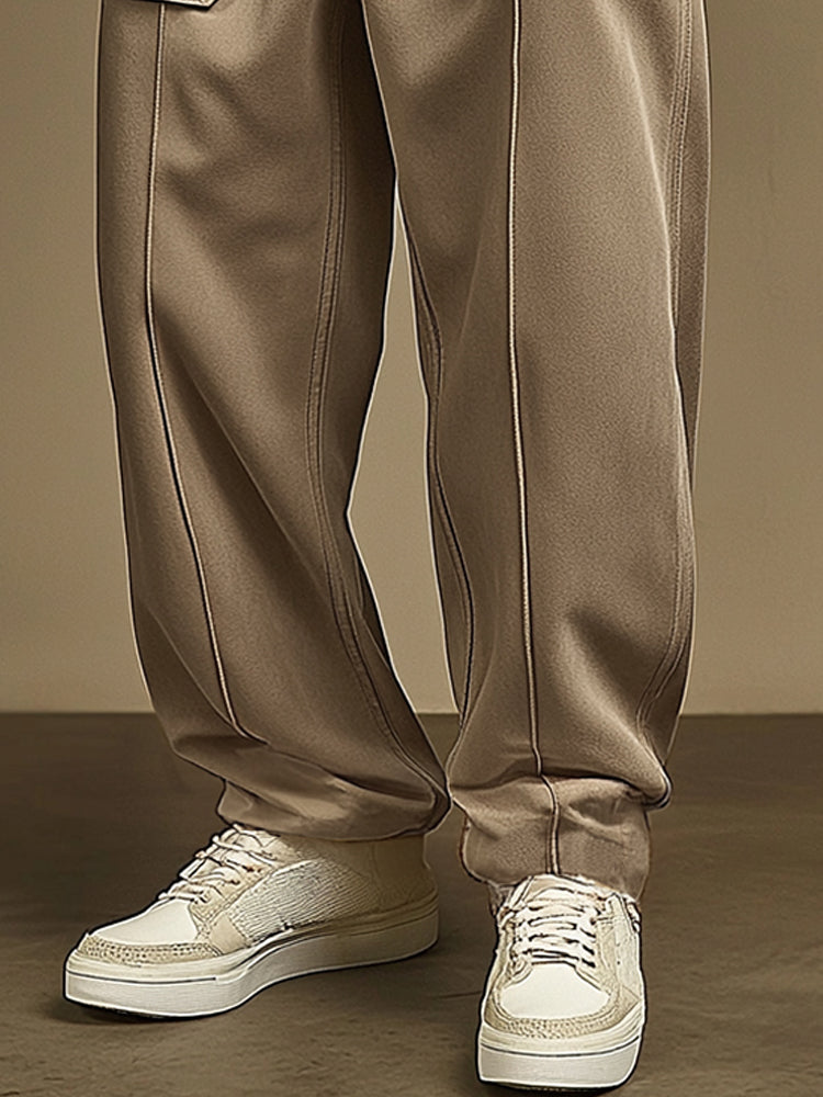 Comfy Utility Street Style Suede Pants