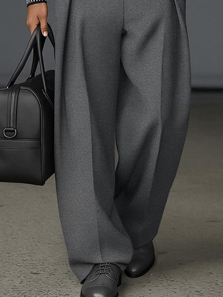 Urban Casual Belted Suit Pants