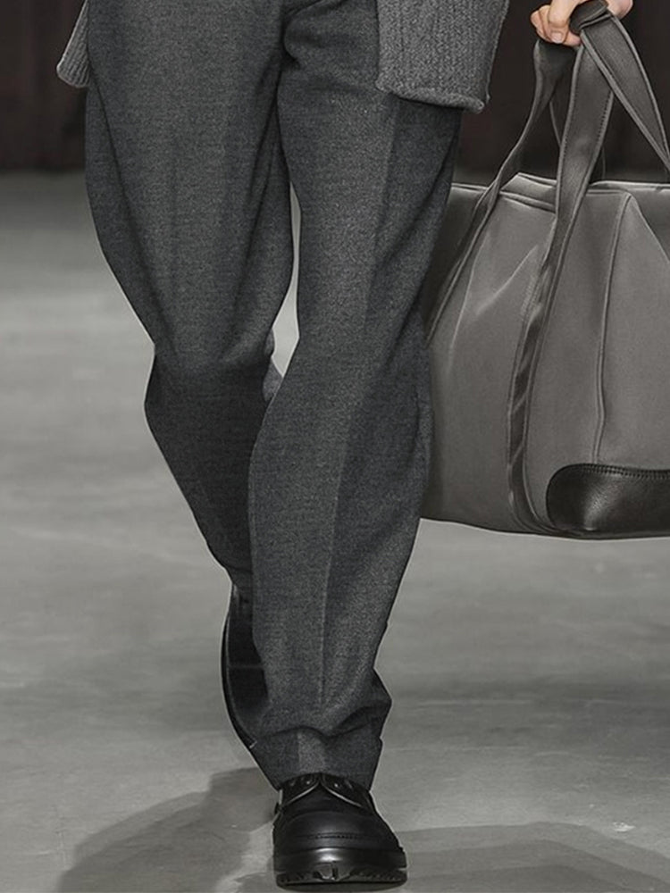 Modern Decorative Button Front Suit Pants