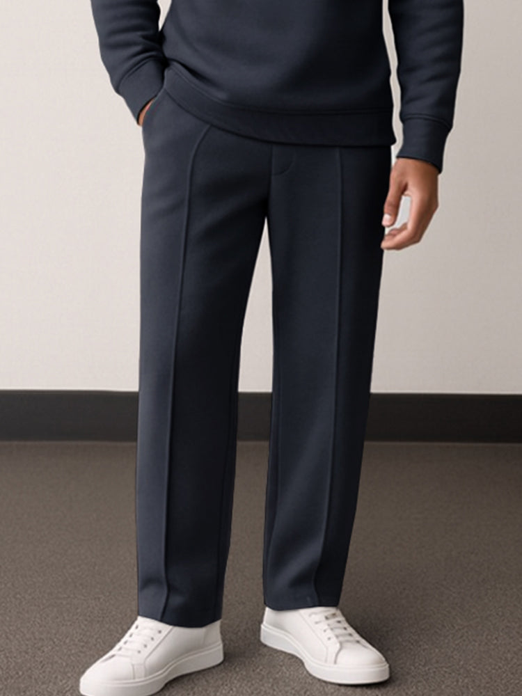 Stylish Diagonal Placket Top Pants Set