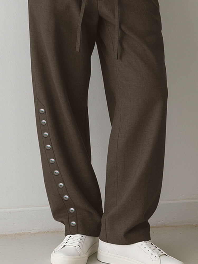 Unique Decorative Shell Buttons Pants