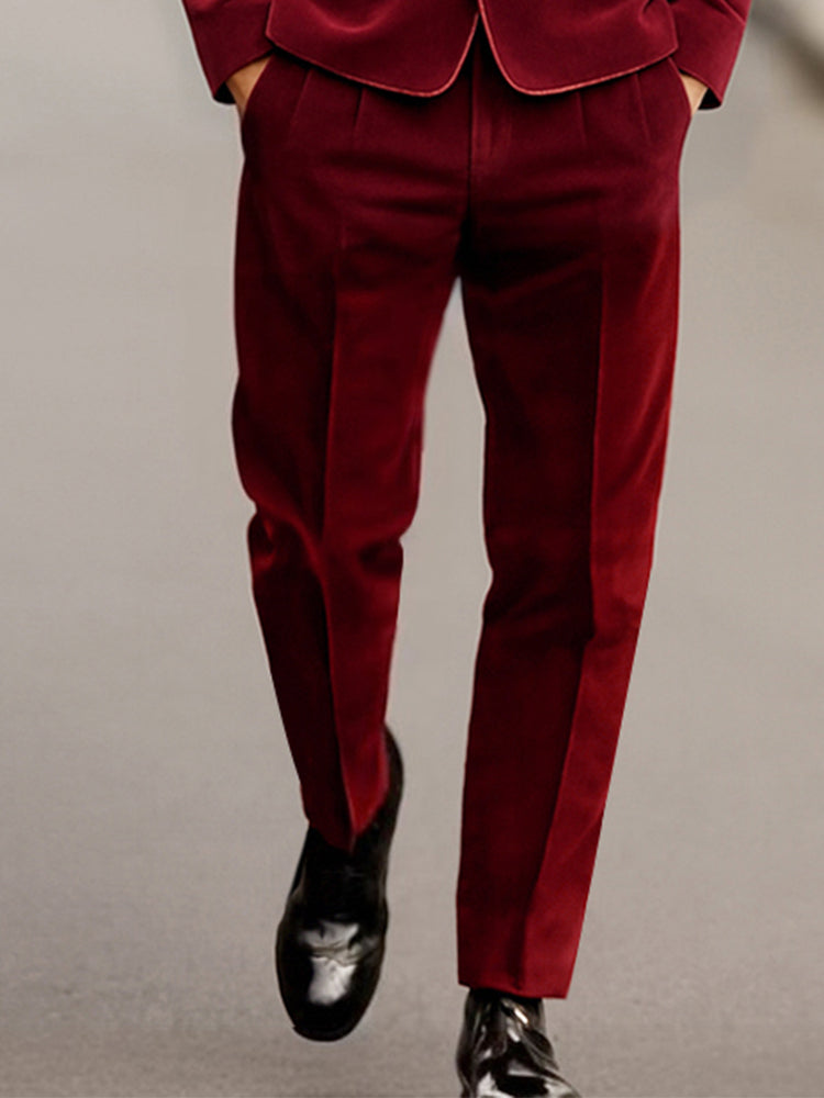 Elegant Velvet Blazer Jacket Pants Set
