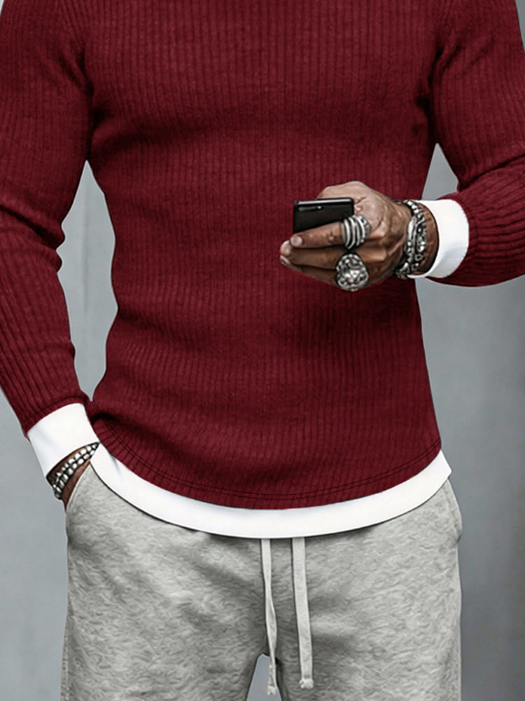Stylish Colorblock Long Sleeve Undershirt