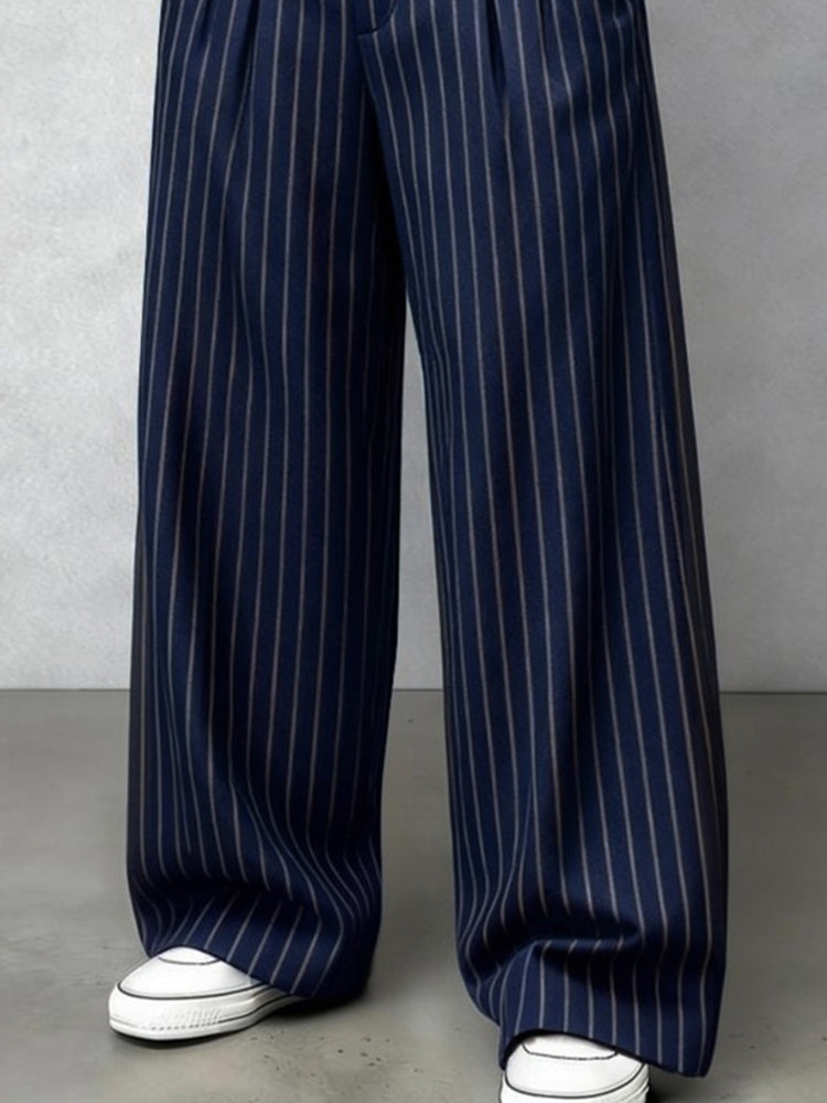 Modern Casual Vertical Striped Pants