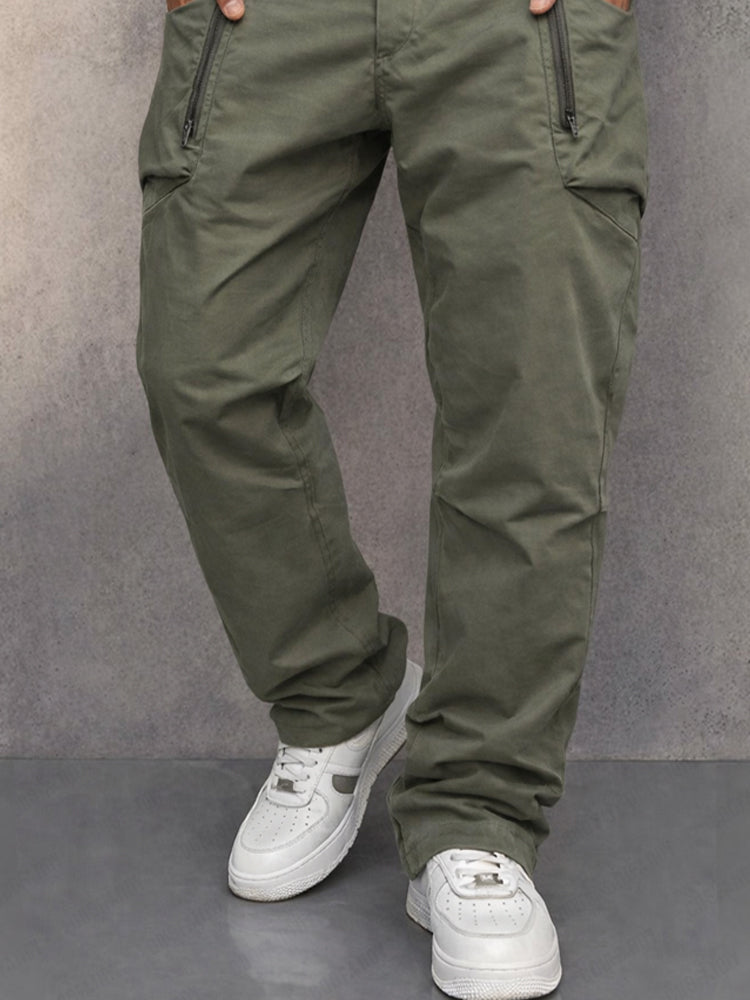 Trendy 100% Cotton Cargo Tapered Pants