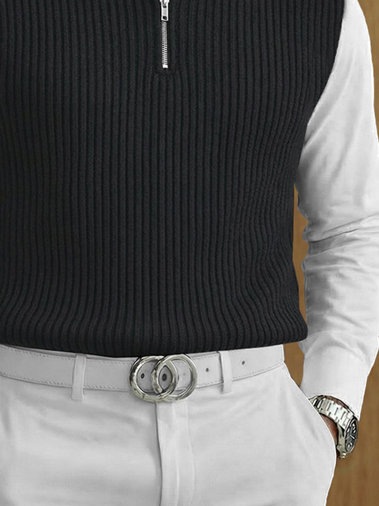 Smart Casual Quarter Zip Knit Vest