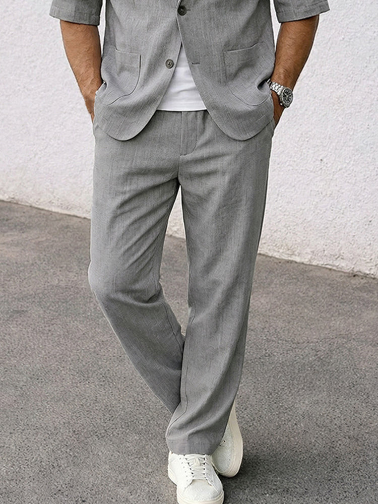 Smart Casual Short Sleeves Blazer Pants Set