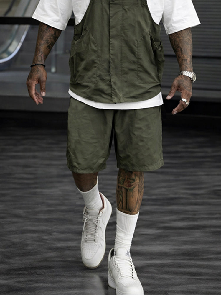 Cargo Style Vest Shorts Set