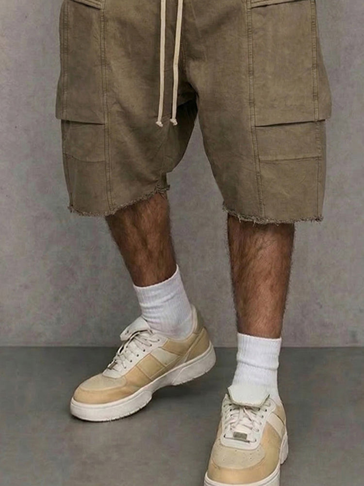 Street Style Drawstring Cargo Shorts
