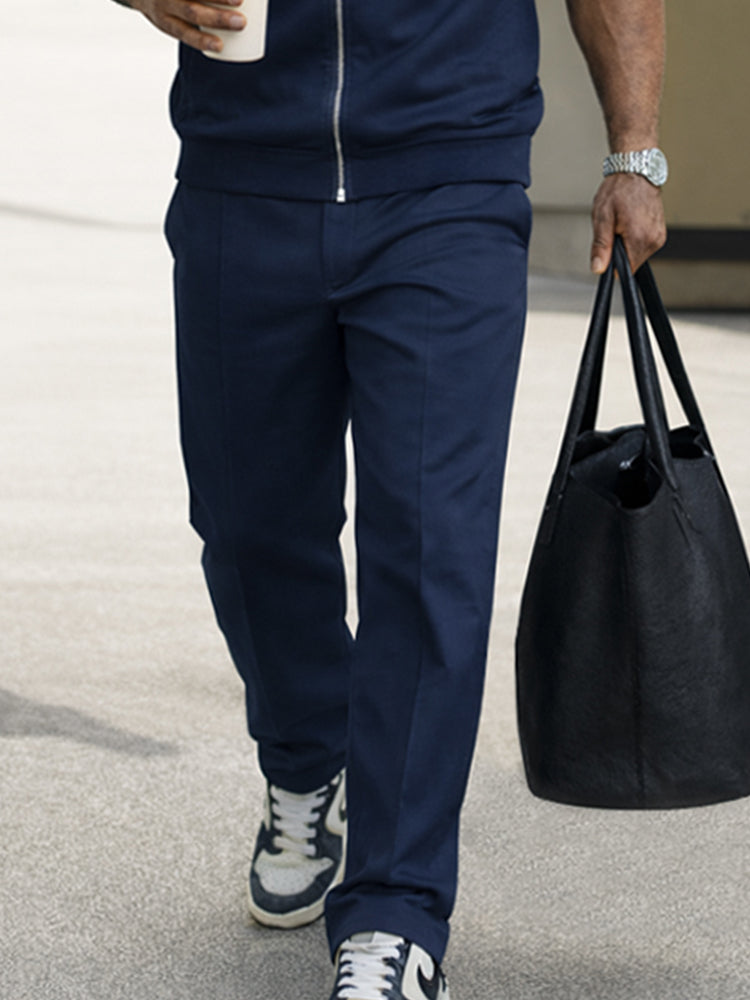 Classic Short Sleeve Bomber Jacket Pants Set