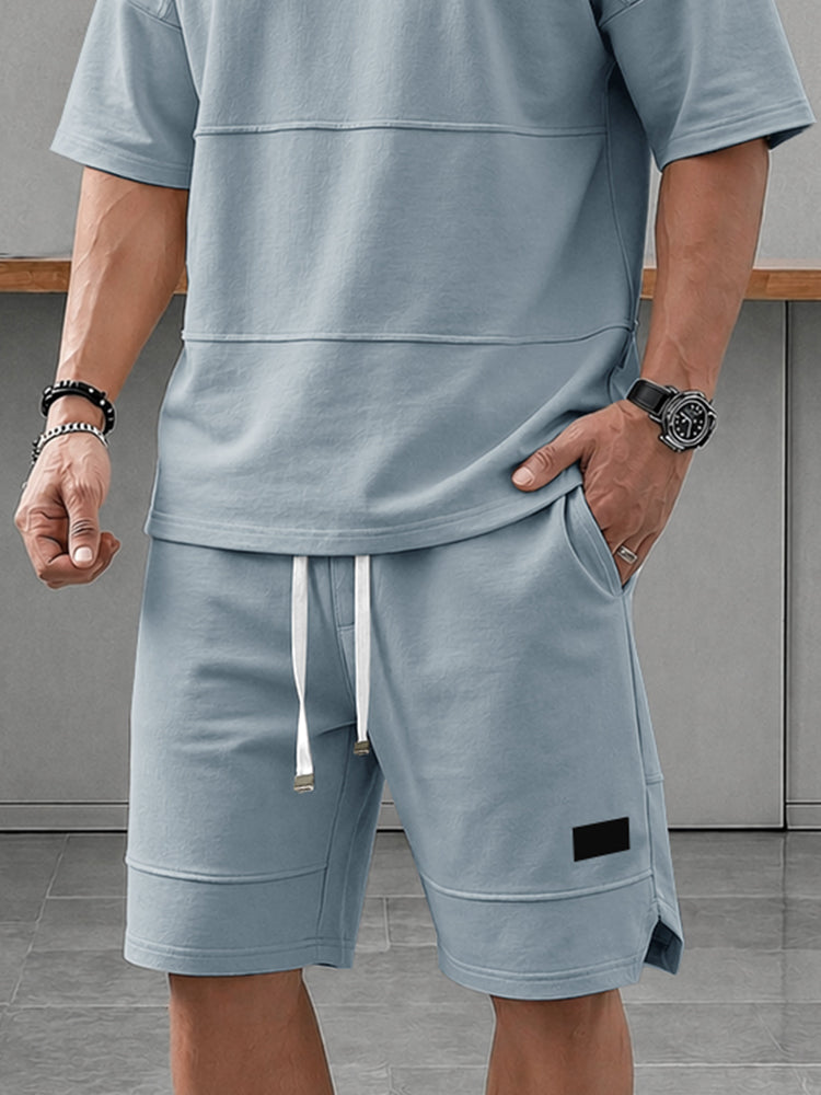 Urban Athleisure Front Stitching T-Shirt Set