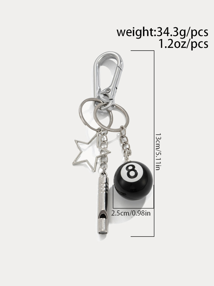 Goth Table Ball Pendant Keyring Bag Jeans Chain
