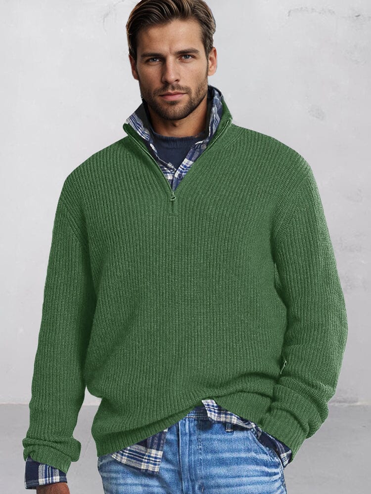 Leisure Stand Collar Knit Sweater