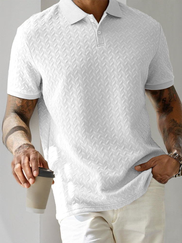 Urban Style Textured Polo Shirt
