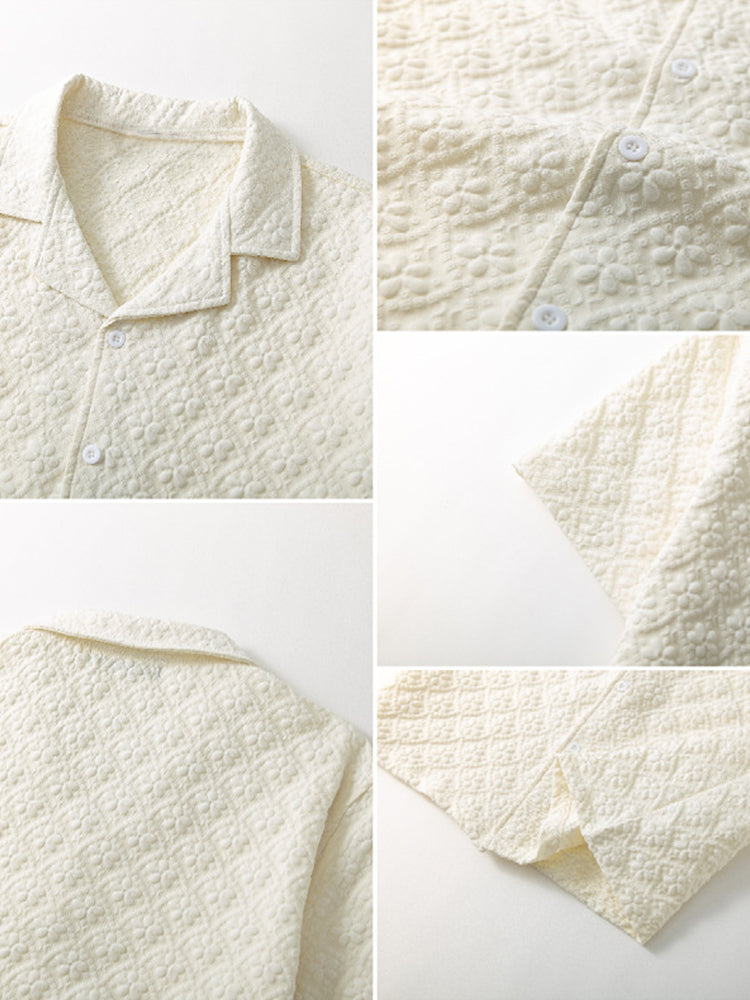 Stylish Floral Jacquard Textured Shirt