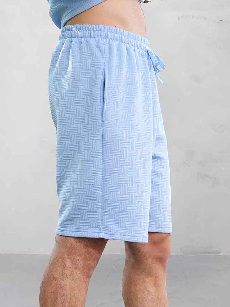 Versatile Style Jacquard Polo Shirt Set