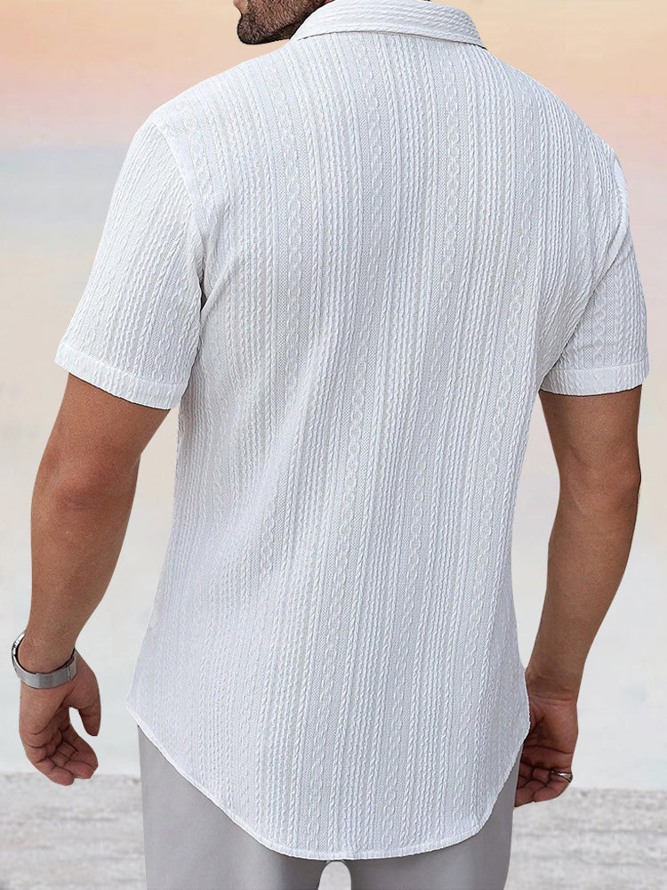 Comfort Jacquard Textured Casual Shirt