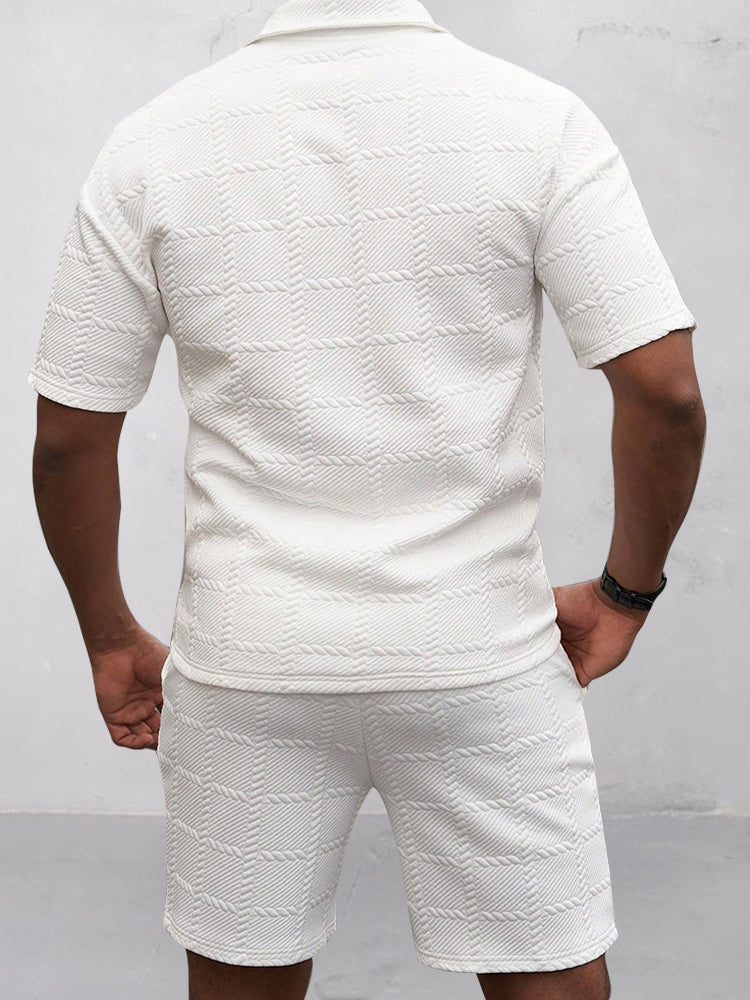 Smart Casual Jacquard Textured Set