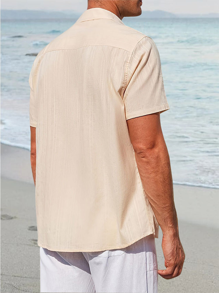 Loose Fit Textured 100% Cotton Shirt