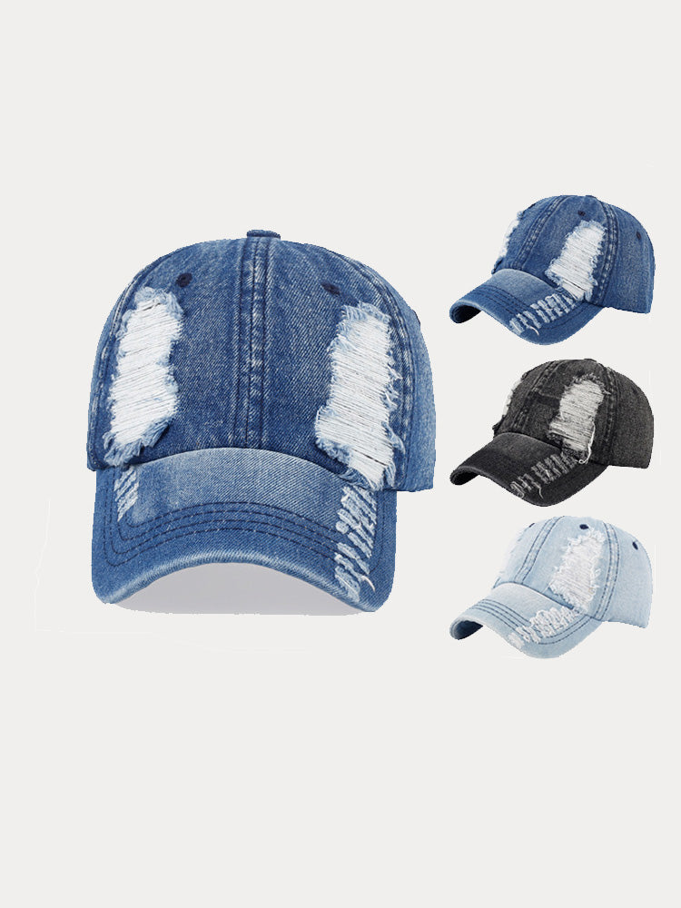 Fashion Destroyed Torn Denim Cap