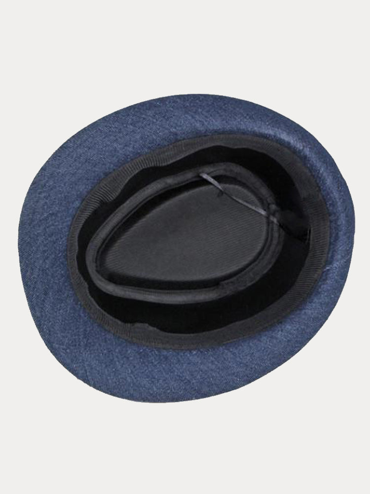 Classic Spring Summer Cotton Denim Fedora Hat