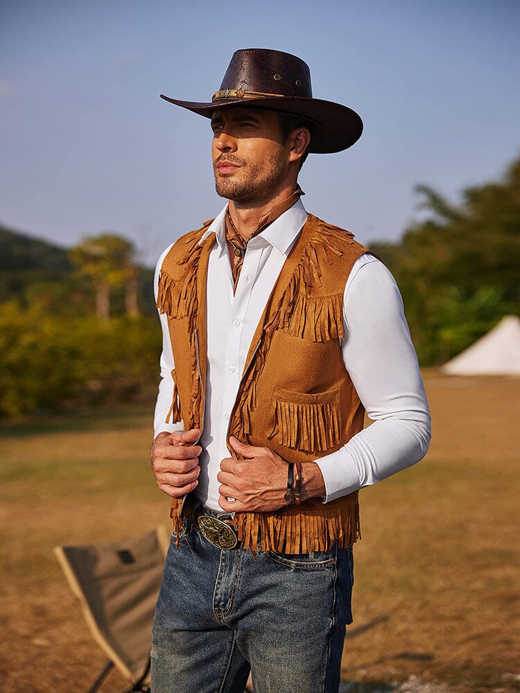 Western Cowboy Fringe Suede Vest (US Only)